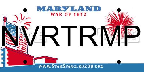 NVRTRMP Maryland License Plate