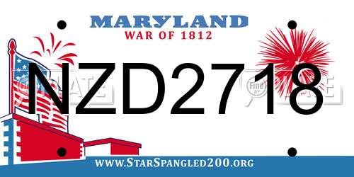 NZD2718 Maryland License Plate