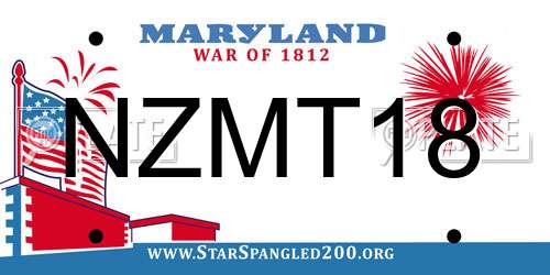 NZMT18 Maryland License Plate