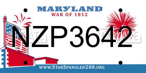 NZP3642 Maryland License Plate