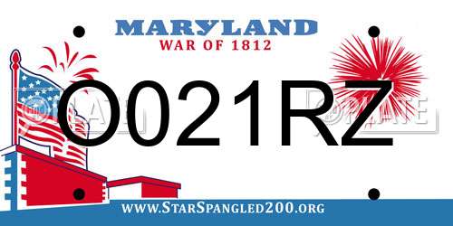 O021RZ Maryland License Plate