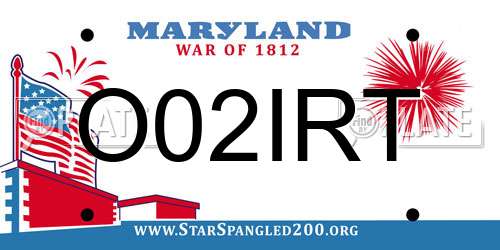 O02IRT Maryland License Plate