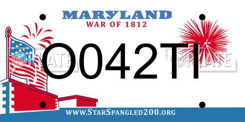 O042TI Maryland License Plate