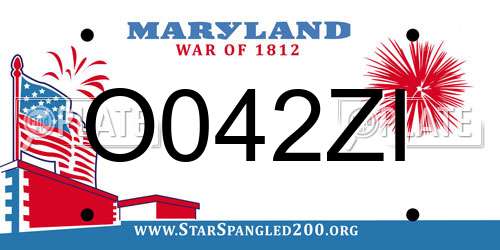 O042ZI Maryland License Plate