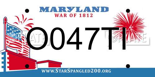 O047TI Maryland License Plate