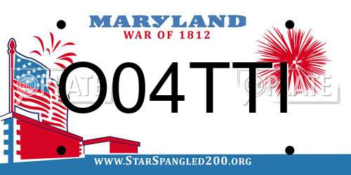 O04TTI Maryland License Plate