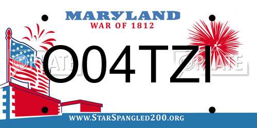 O04TZI Maryland License Plate
