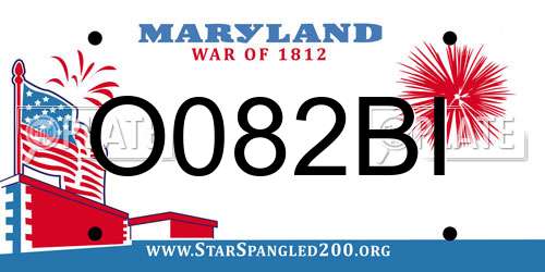 O082BI Maryland License Plate