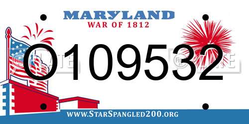 O109532 Maryland License Plate
