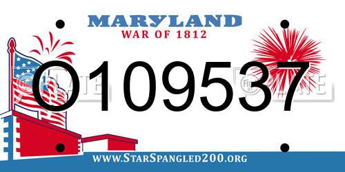 O109537 Maryland License Plate