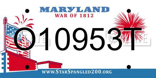 O10953T Maryland License Plate