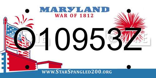 O10953Z Maryland License Plate