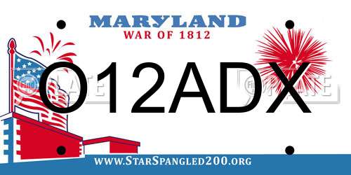 O12ADX Maryland License Plate
