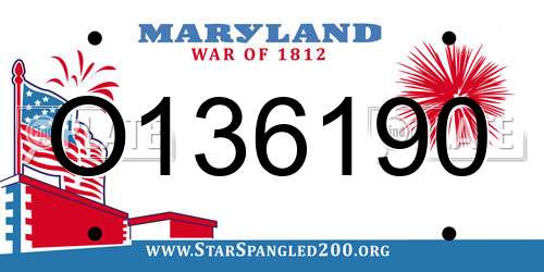 O136190 Maryland License Plate