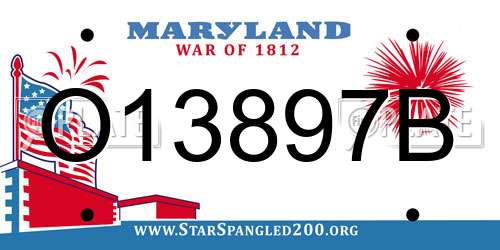 O13897B Maryland License Plate