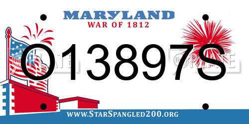 O13897S Maryland License Plate