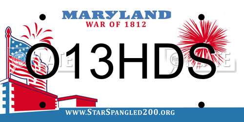 O13HDS Maryland License Plate