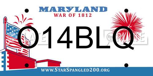 O14BLQ Maryland License Plate