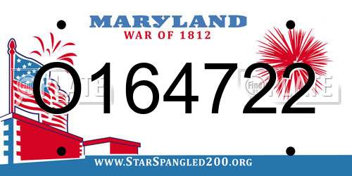 O164722 Maryland License Plate