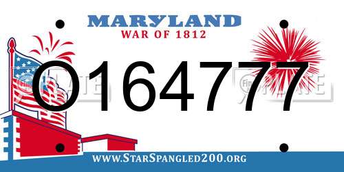 O164777 Maryland License Plate