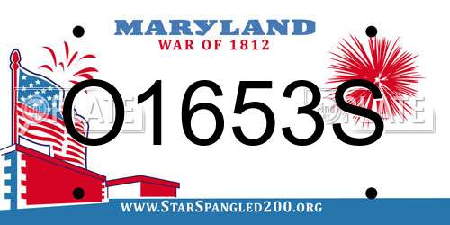 O1653S Maryland License Plate