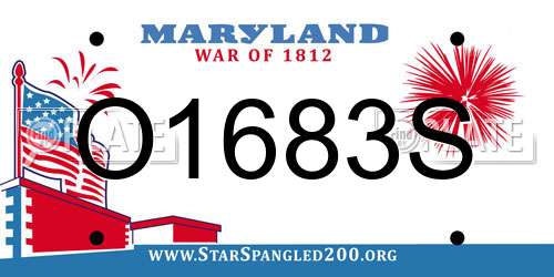 O1683S Maryland License Plate