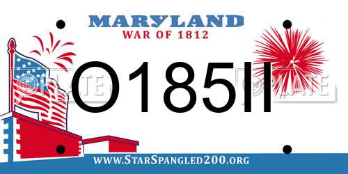 O185II Maryland License Plate