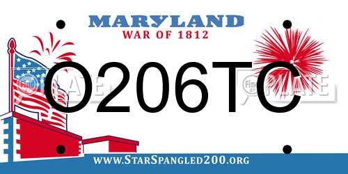 O206TC Maryland License Plate