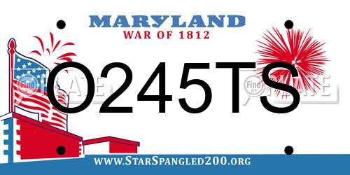 O245TS Maryland License Plate