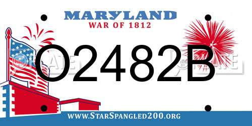 O2482B Maryland License Plate