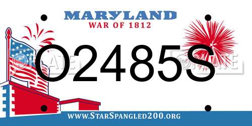O2485S Maryland License Plate