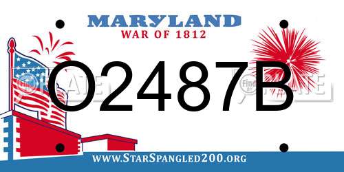 O2487B Maryland License Plate