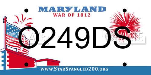 O249DS Maryland License Plate