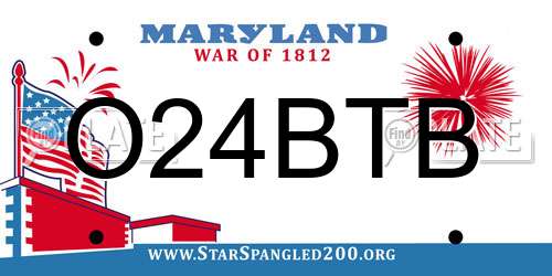 O24BTB Maryland License Plate