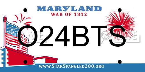 O24BTS Maryland License Plate