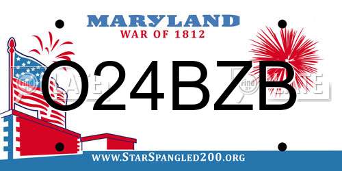 O24BZB Maryland License Plate