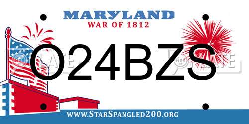 O24BZS Maryland License Plate