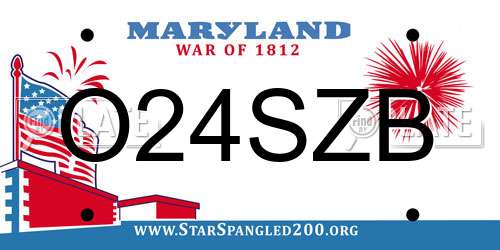 O24SZB Maryland License Plate
