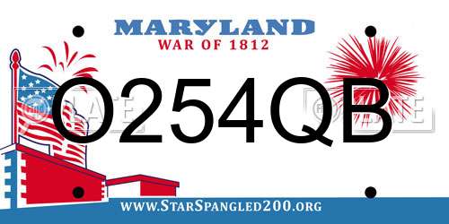 O254QB Maryland License Plate