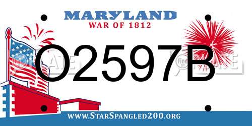 O2597B Maryland License Plate