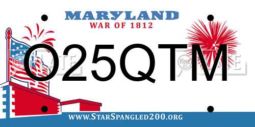 O25QTM Maryland License Plate
