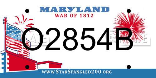 O2854B Maryland License Plate