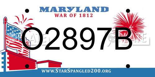 O2897B Maryland License Plate