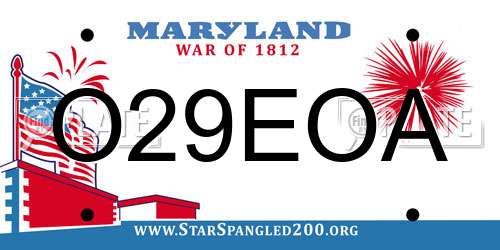 O29EOA Maryland License Plate