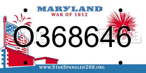 O368646 Maryland License Plate