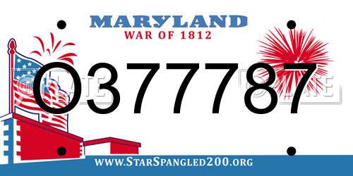 O377787 Maryland License Plate