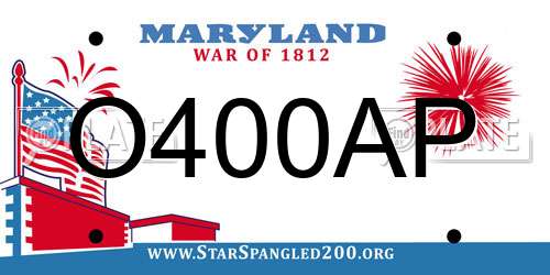 O400AP Maryland License Plate