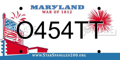 O454TT Maryland License Plate
