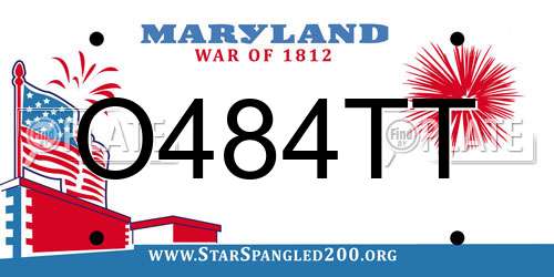 O484TT Maryland License Plate