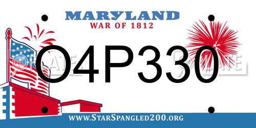 O4P330 Maryland License Plate